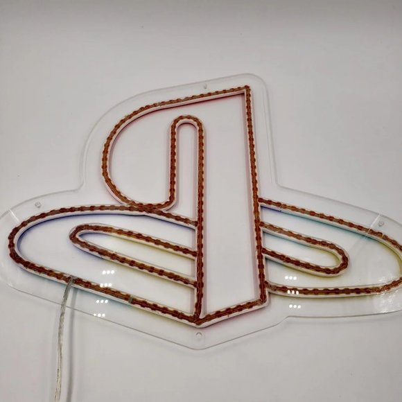 Playstation Logo Custom Made LED Neon Style Sign w/ Acrylic Backing 16" X 12" - Picture 9 of 9